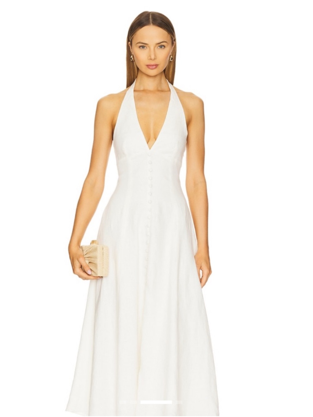 FAITHFULL THE BRAND Marie Midi Dress in White